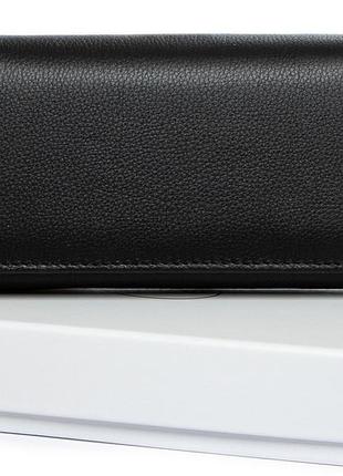 Женский кожаный кошелек на магнитах dr.bond w502-2 черный натуральная кожа