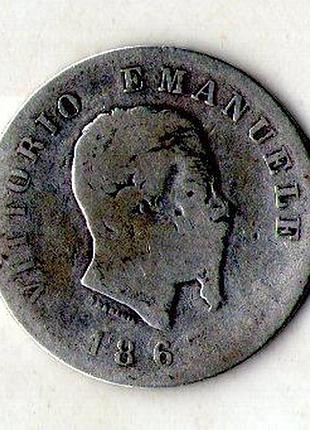 Італія - италия › король виктор эммануил ii › 1 ліра 1863 рік №322