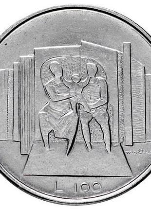 Сан марино 100 лир, 1976 республика нержавеющая сталь, 8g, ø 27.8mm no2576