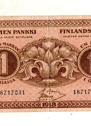 Финляндия ø финляндия 1 марка 1918 год no712
