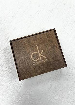 Деревянная подарочная коробка ck для ремней кошельков и аксессуаров 12 на 10 см