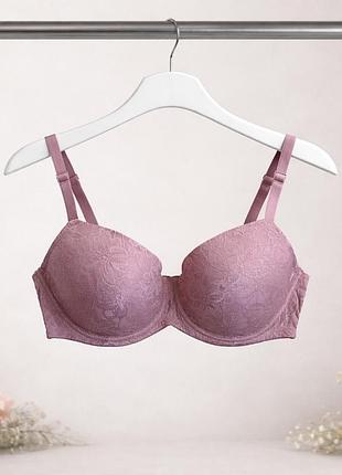Бюстгальтер primark 80f пудрово рожевий мереживний пуш ап великий розмір,