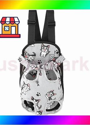 Bs рюкзак-кенгуру для тварин best mix sy210814 cat gray m bas77/n