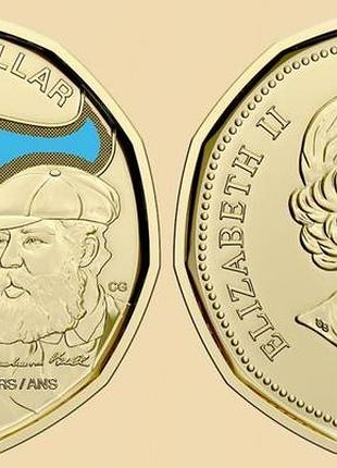 Монета canada канада 1 dollar 2022 unc цветная - 175 лет со дня рождения александр грэм белл
