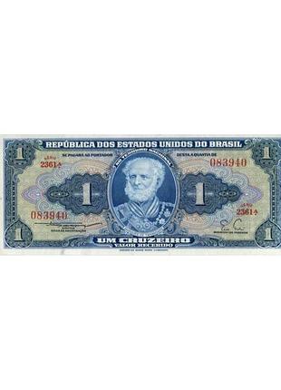 Бразилия 1 крузейро 1954 - 58 год unc №238
