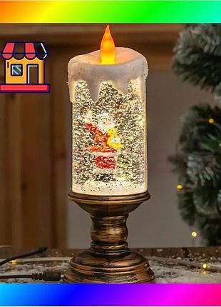 Bs світильник-декор новорічний свічка best mix hc-g032 led usb aaх3 (10.5x10.5x30см) bas77/n