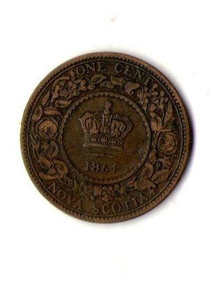 Канадські провінції › нова шотландія › 1 цент, 1864 рік королева вікторія №бн