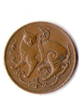 Остров мен ø королева елизавета ii 1 пенни, 1980 год бронза, 3.56g, ø 20.3mm no189
