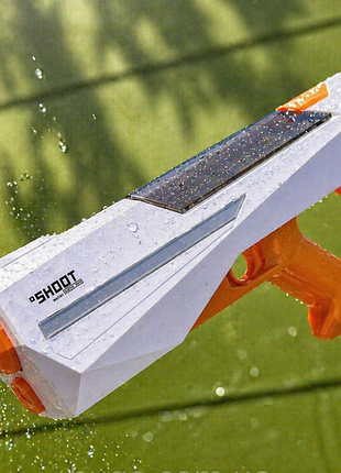 Водяной пистолет детский со светом, от usb, sq012b, белый / аккумуляторный водяной бластер / водяной автомат бластер