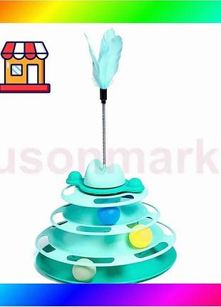 Bs игрушка chaokupet dt705 best mix башня для котов интелектуальная 3-х уровневая green bas77/n