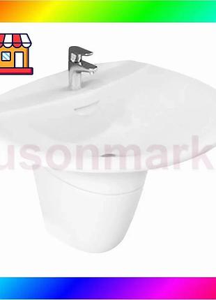Bs раковина с полуножкой best mix rak ceramics venice 650x205x510 мм (rak0041) белый bas77/n