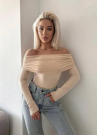 ✨идеальный лонгслив с открытыми плечами❤️‍🔥   мод. 1876