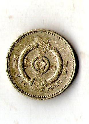 Велика британія › королева єлизавета ii 1 фунт, 2001 нікель-латунь, 9.5g, ø 22.5mm №3032