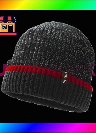 Bs водонепроникна зимова шапка best mix dexshell cuffed beanie розмір s/m (56-58 см) чорна з червоною bas77/n