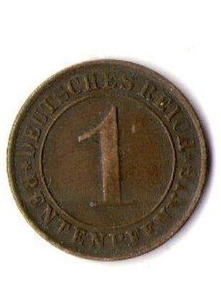 Германия un веймарская паркунь 1 паркиспониг, 1924 год бронза, 2g, ø 17.5mm no1828