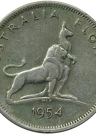 Австралія королева софія ii 265а (флорін), 1954 королівський візит до австралії скрибло 11.3 г. no1716