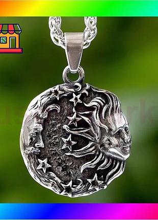 Bs _xd83c__xdf19_ подвес с best mix изображением солнца и луны из нержавеющей стали в стиле греческой мифологии - bas77/n