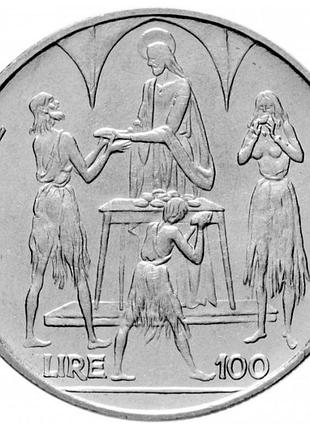 1927 ø папа павел vi 100 лир, 1968 нержавеющая сталь, 8g, ø 27.75mm no3250
