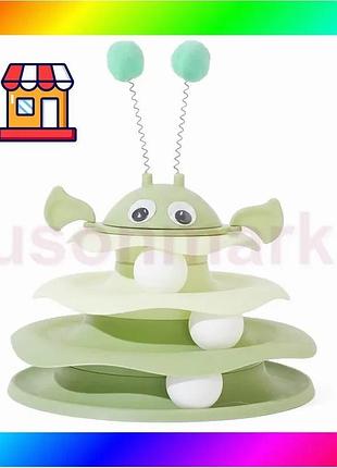 Bs игрушка taotaopets 079906 best mix для кота интелектуальная 3-х уровневая башня green bas77/n