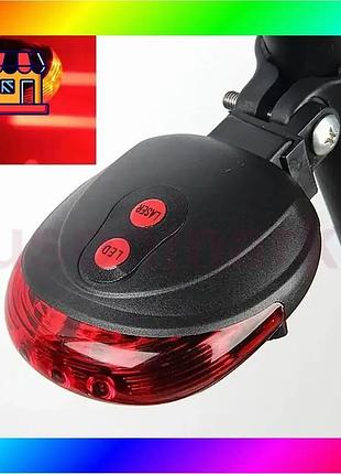 Bs задний велосипедный фонарь best mix 5 led с лазерной подсветкой водостойкий сигнальный стоп свет bas77/n