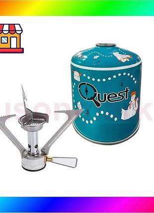 Bs набор газовая горелка best mix brs-1 складная + газовый баллон quest резьбовый бутановый 450г bas77/n