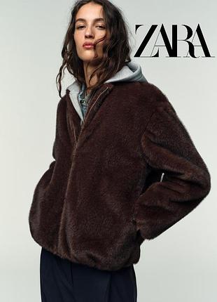 Эко шубка бомбер zara