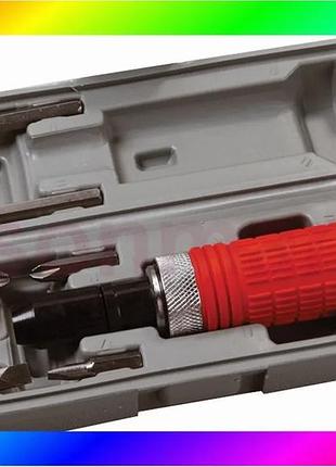 Bs отвертка ударно поворотная best mix mastertool tpr накладка с насадками 6 шт в кейсе 40-0150 bas77/n