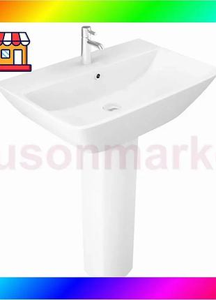 Bs раковина с ножкой best mix rak ceramics summit 600x190x430 мм (rak0036) белый bas77/n