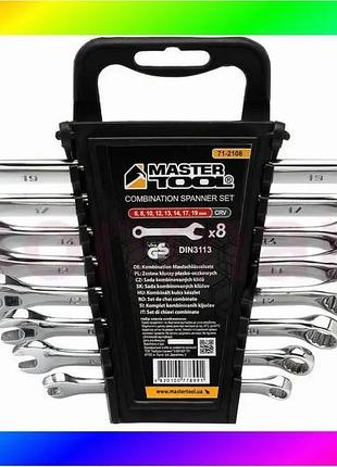 Bs ключи комбинированные mastertool best mix набор 8 шт (6, 8, 10, 12, 13, 14, 17, 19 мм) crv satin fi bas77/n