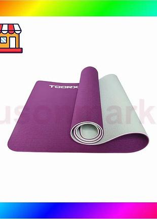Bs коврик спортивный toorx best mix yoga professional tpe 183 х 60 х 0,6 см для йоги и фитнеса burgund bas77/n