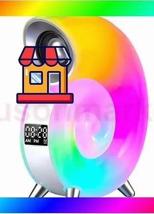 Bs аккумуляторный ночник g-smart best mix n70 rgb с часами и bluetooth колонкой (белый) bas77/n