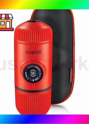 Bs эспрессо-кофеварка wacaco nanopresso best mix 18 бар 80мл с чехлом красный bas77/n