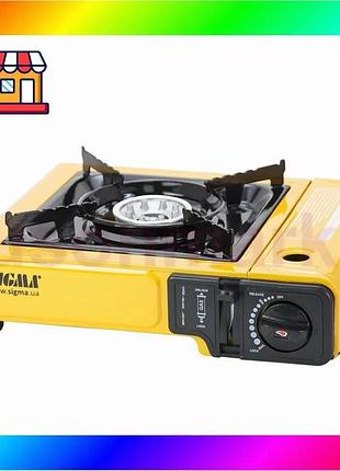 Bs плита газовая одноконфорочная best mix с пьезоподжигом и адаптером (кейс) sigma (2903431) bas77/n