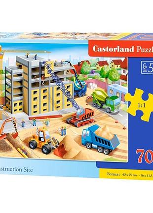 Пазл будівництво 70 деталей дитячий розвиваючий для хлопчиків castorland будівельна техніка 40x29 см
