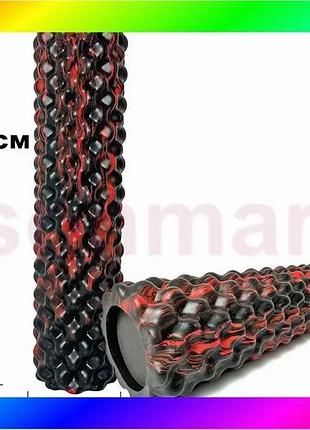 Bs масажний ролик easyfit best mix bubbles 45 см чорний-червоний bas77/n