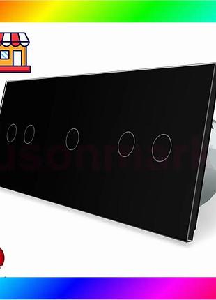 Bs умный сенсорный zigbee best mix выключатель 5 сенсоров (2-1-2) livolo черное стекло (vl-c702z/c701z bas77/n