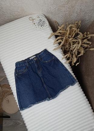 Синяя джинсовая юбка denim 365ная девочку 8-9 лет (128-134)