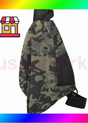 Bs рюкзак на одно best mix плечо 905 вместительная с usb портом водонепроницаемая camouflage bas77/n