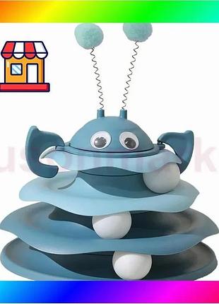 Bs игрушка chaokupet 079906 best mix башня для котов интелектуальная 3-х уровневая синий bas77/n