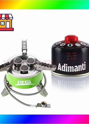 Bs набор газовая горелка best mix brs-73 + газовый баллон adimanti 230г резьбовой bas77/n