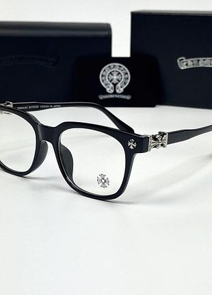 Имиджевые прозрачные очки chrome hearts стильные очки с защитой от синего света хром хартс унисекс модель с комплектом