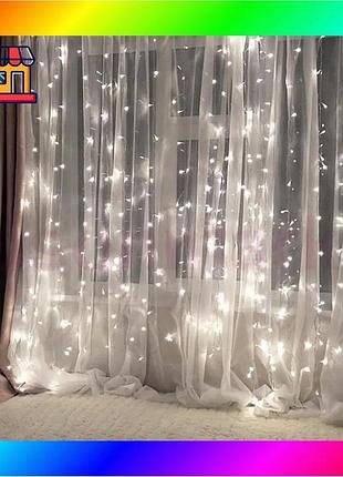 Bs светодиодная гирлянда штора best mix 3х3м 400 led холодный белый bas77/n