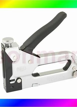 Bs степлер пружинний mastertool best mix скоба r53 4-14 мм, плавне регулювання сили удару, корпус мета bas77/n