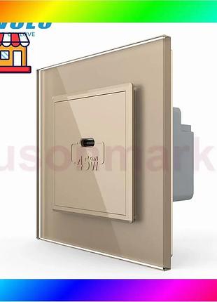 Bs розетка usb type-c best mix из power delivery 45w livolo золото (vl-c7-fcuc-2ap) bas77/n