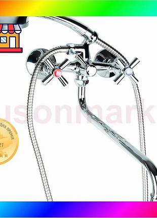 Bs смеситель pm 1/2" best mix для ванны гусак изогнутый дивертор встроенный шаровый aquatica pm-5c457c bas77/n