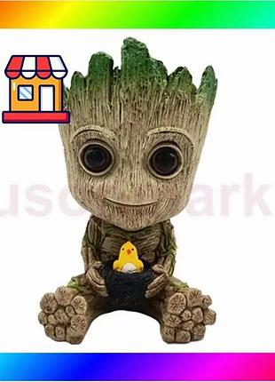 Bs горшочек для вазонов best mix и канцелярии грут groot g9 малыш с птенцом bas77/n