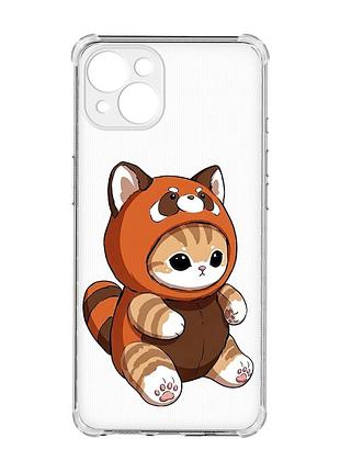 Чохол із потовщеними кутами на iphone 15 plus котик панда (принт 423)
