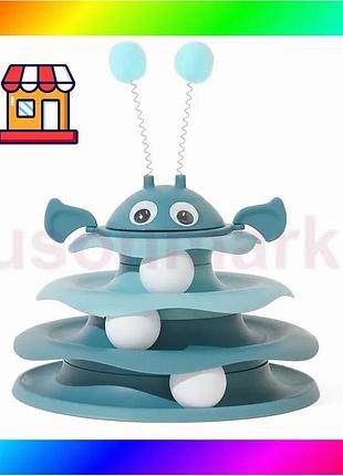 Bs игрушка taotaopets 079906 best mix для кота интелектуальная 3-х уровневая башня dark blue bas77/n