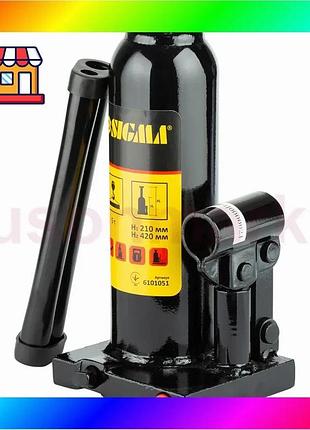 Bs домкрат гидравлический бутылочный best mix 5т h 210-420мм sigma (6101051) bas77/n