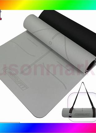 Bs коврик для йоги best mix и фитнеса easyfit polarity stone с ремнем bas77/n
